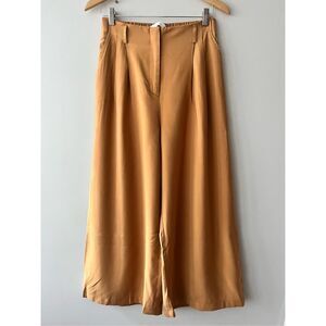 MANGO viscose pleated wide leg pants size M